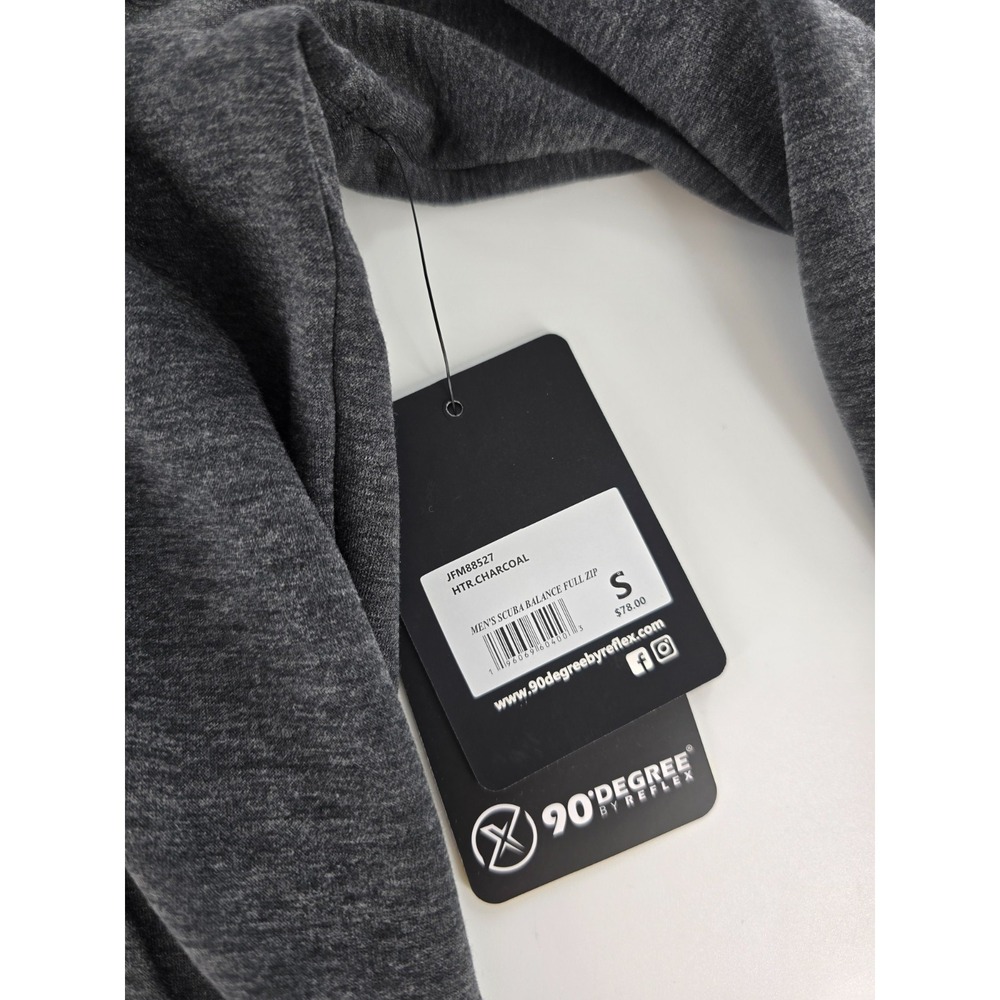 90 Degree by Reflex Men's Full Zip Scuba Balance Full Zip Jacket Charcoal SZ S - Picture 8 of 9